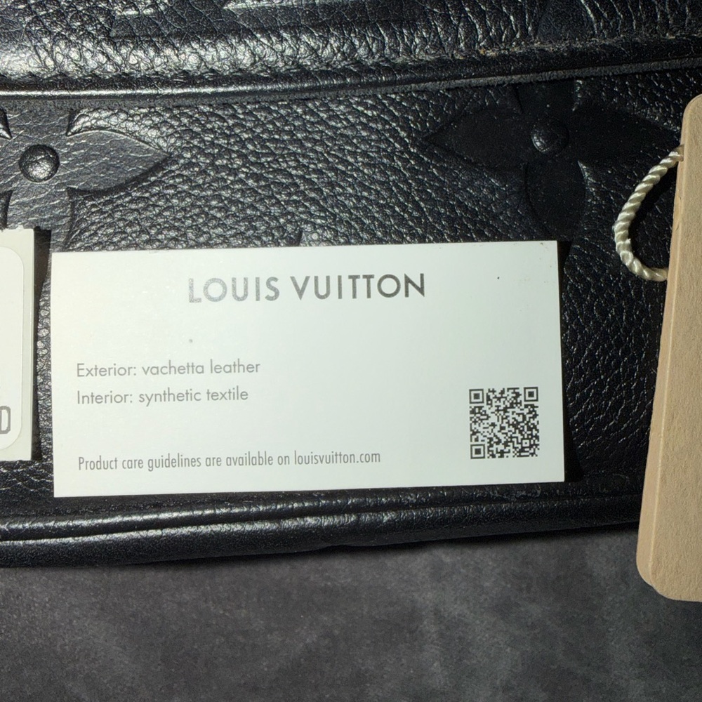 Louis Vuitton Black Embossed Monogram Shoulder Bag with Gold Hardware - Picture 7 of 7